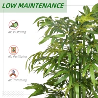 HOMCOM Set of 2 6 FT Artificial Tree Bamboo Tree Fake Plants in Pot for Home Office Living Room Decor, Green(m-6)