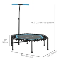 Soozier 45" Rebounder Trampoline for Adult, Quiet Bungee Rebounder with Adjustable Handle, Blue(m-3)