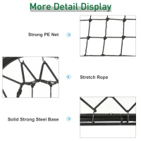 Soozier Soccer Rebounder Net, 3' x 3', Angle Adjustable Baseball Rebounder Net Training Equipment Aid with Quick Folding Design for Teens & Adults, Kickback Target Goal Play(m-4)