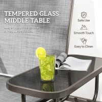 Outsunny Patio Glider Rocking Chair 2 Person Outdoor Loveseat Rocker Garden Furniture Bench, Grey(m-6)