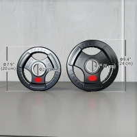 Soozier Weight Plates Set, 2-Inch Barbell Weights Set w/Tri-Grips for Weightlifting and Strength Training, 2 x 6lbs, 2 x 11lbs(m-3)