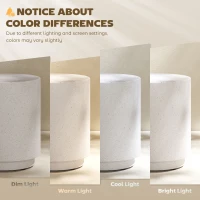 HOMCOM Lightweight Accent Table with Concrete Finish Round Side Table, Light Yellow(m-7)