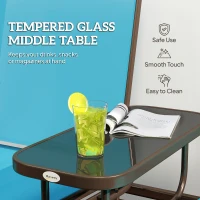 Outsunny 2 Seater Glider for Outside Outdoor Glider Seat with Breathable Mesh Fabric Armrests for Backyard Garden Porch Blue(m-6)