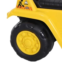 HOMCOM Ride-On Toy Bulldozer with Bucket Horn Steering Wheel Storage Toddlers for 18-48 Months, Yellow(m-15)