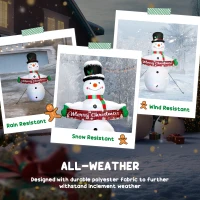 Outsunny 7FT Christmas Inflatables Snowman with Motion-Activated Music and Projector LED Light, Blow Up Inflatable Decoration(m-6)