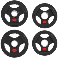 Soozier Weight Plates Set, 2-Inch Barbell Weights Set w/Tri-Grips for Weightlifting and Strength Training, 2 x 6lbs, 2 x 11lbs(m-2)