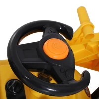 HOMCOM Ride-On Toy Bulldozer with Bucket Horn Steering Wheel Storage Toddlers for 18-48 Months, Yellow(m-14)
