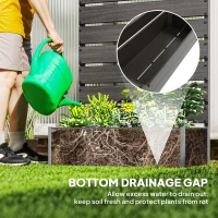 Outsunny Trellis Planter for Climbing Plants, Raised Garden Bed with Trellis, Planter Box for Outdoor Garden, Black(m-7)