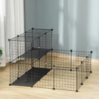 PawHut Small Animal Cage Rabbit Cage with Door, Guinea Pig Playpen, Small Animal Fence for Bunny, Chinchilla, Freret, Chinchilla, Indoor and Outdoor Use, Total 31 Panels, 41.3" x 41.3" x 27.6"(m-8)