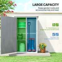 Outsunny 29.9"x21.7"x45.3" Garden Storage Shed with Asphalt Roof, Outdoor Storage Cabinet w/ Shelves, Grey(m-4)