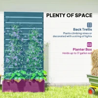 Outsunny Trellis Planter for Climbing Plants, Raised Garden Bed with Trellis, Planter Box for Outdoor Garden, Black(m-4)