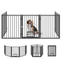 PawHut 5 Panels Dog Playpen, Foldable Portable Pet Playpen with Door, for Small & Medium Dogs, 30"H(m-11)