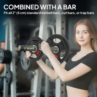 Soozier Weight Plates Set, 2-Inch Barbell Weights Set w/Tri-Grips for Weightlifting and Strength Training, 2 x 6lbs, 2 x 11lbs(m-5)