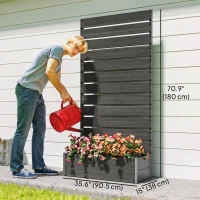 Outsunny Trellis Planter for Climbing Plants, Raised Garden Bed with Trellis, Planter Box for Outdoor Garden, Black(m-3)