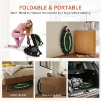 Soozier 48" Rebounder Trampoline for Adults, Foldable Mini Trampoline with Adjustable Handle Bar for Indoor Outdoor, Green(m-5)