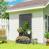 Outsunny Trellis Planter for Climbing Plants, Raised Garden Bed with Trellis, Planter Box for Outdoor Garden, Black(m-10)