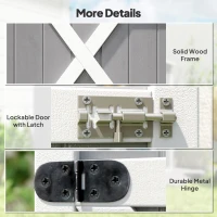 Outsunny 29.9"x21.7"x45.3" Garden Storage Shed with Asphalt Roof, Outdoor Storage Cabinet w/ Shelves, Grey(m-6)