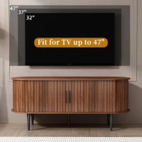 47" Modern TV Stand with Sliding Door, Gaming Entertainment Center with Storage Compartment and Cabinet, 47" L x 16" W x 21.5" H, Walnut(m-5)