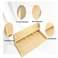 Practical Washer Dryer Countertop with Non-slip Pads, Wood Shelf Topper with Edge, Double Layer Organizer, 54" L x 27.5" W x 12" H, Oak(m-5)