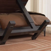 Folding Overbed Bedside Desk with Tilting Tray, Mobile Rolling Laptop Stand with Adjustable Height , 31.5″ L x 16″ W x 38″ H, Walnut+Black(m-10)