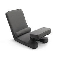 Folding Sofa Bed for living room, Built-in Lumbar Support, Gaming Floor Chair with 5-Position Back Support, 19" L x 62" W x 4" H, Grey(m-2)