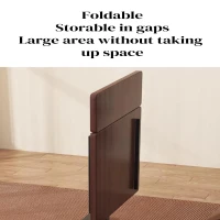 Folding Overbed Bedside Desk with Tilting Tray, Mobile Rolling Laptop Stand with Adjustable Height , 31.5″ L x 16″ W x 38″ H, Walnut+Black(m-5)