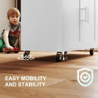 HOMCOM Kitchen Island with Storage, Rolling Kitchen Cart with Foldable Drop Leaf, Power Outlet and USB Ports, White(m-7)