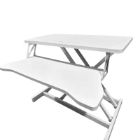 Desk Converter with Wide Keyboard Tray, Height Adjustable Sit to Stand Riser, Laptop Workstation, 31.5" L x 17" W x 4.5" H, White(m-10)