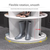 8-Tier Rotating Shoe Rack Tower, 360-Degree Spinning Shoe Display Organizer, Holds Up to 28 Pairs, 23.5" L x 23.5" W x 72" H, White(m-6)