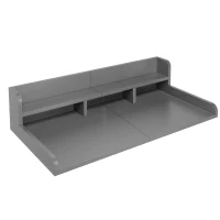 Practical Washer Dryer Countertop with Non-slip Pads, Wood Shelf Topper with Edge, Double Layer Organizer, 54" L x 27.5" W x 12" H, Grey(m-2)