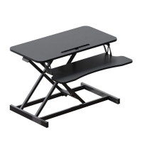 32" Desk Converter with Wide Keyboard Tray, Laptop Workstation, Height Adjustable Sit to Stand Riser, 32" L x 16.5" W x 4.5" H, Black