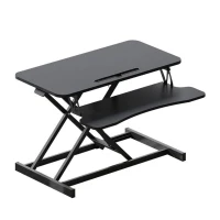32" Desk Converter with Wide Keyboard Tray, Laptop Workstation, Height Adjustable Sit to Stand Riser, 32" L x 16.5" W x 4.5" H, Black(m-2)