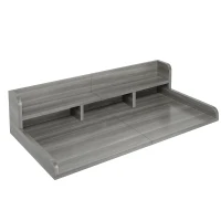 Practical Washer Dryer Countertop with Non-slip Pads, Wood Shelf Topper with Edge, Double Layer Organizer, 54" L x 27.5" W x 12" H, Gray+White(m-2)