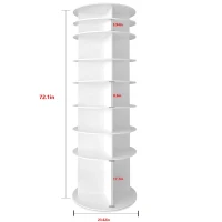 8-Tier Rotating Shoe Rack Tower, 360-Degree Spinning Shoe Display Organizer, Holds Up to 28 Pairs, 23.5" L x 23.5" W x 72" H, White(m-3)
