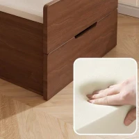 3-in-1 Vanity Desk with Flip Top Mirror, Dressing Table, Compact Makeup Vanity Set with Visible Glass Desktop, 23.5" L x 16" W x 31.5" H, Walnut(m-12)