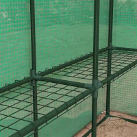 Outsunny Outdoor Walk-in Greenhouse with Roll-up Zipper Door, 18 Shelves, PE Cover, 95.25" x 70.75" x 82.75", Green(m-9)