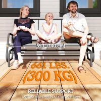 Outsunny 3-Seat Outdoor Glider Chair, Patio Rocking Chair, Steel Frame, Sling Fabric Seat for Garden, Backyard, Lawn, Cream(m-7)