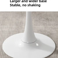 Marble Texture Round Dining Table with MDF Top and Steel Base, Easy to Install and Clean, 23.5" L x 20" W x 29" H, White Marble(m-4)