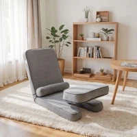 Folding Sofa Bed for living room, Built-in Lumbar Support, Gaming Floor Chair with 5-Position Back Support, 19" L x 62" W x 4" H, Grey(m-6)