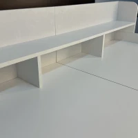 Washer Dryer Countertop with Non-slip Pads, Ample Workspace, Double Layer Wood Shelf Topper with Edge, 54″ L x 27.5″ W x 12″ H, White(m-8)