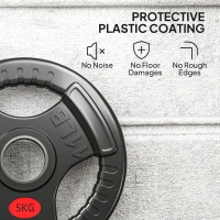 Soozier Weight Plates Set, 2-Inch Barbell Weights Set w/Tri-Grips for Home Gym Weightlifting and Strength Training, 4 x 11lbs(m-6)