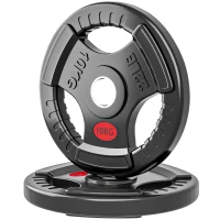 Soozier Weight Plates Set, 2-Inch Barbell Weights Set w/Tri-Grips for Home Gym Weightlifting and Strength Training, 2 x 22lbs(m-2)