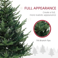 HOMCOM 6 ft Artificial Christmas Tree, Prelit Christmas Tree with 300 LED Lights, 795 Branch Tips and Wide Metal Base, Green(m-6)