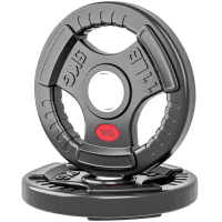 Soozier Weight Plates Set, 2-Inch Barbell Weights Set w/Tri-Grips for Home Gym Weightlifting and Strength Training, 2 x 11lbs(m-2)