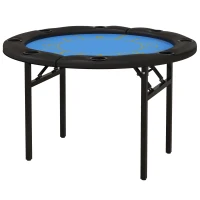 Soozier Foldable Poker Table Blackjack Texas Holdem Poker Game Table with Cup Holders, 47" Round, Black(m-2)