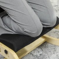 HOMCOM Ergonomic Kneeling Chair, Adjustable Rocking Wood Kneeling Stool, Desk Chair, Improve Posture, Black(m-10)