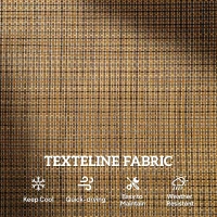 Outsunny Patio Double Glider Outdoor Steel Sling Fabric Gliding Bench Garden Swing Chair Heavy-Duty Porch Rocker Garden Loveseat Brown(m-6)