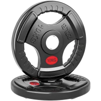 Soozier Weight Plates Set, 2-Inch Barbell Weights Set w/Tri-Grips for Home Gym Weightlifting and Strength Training, 2 x 22lbs(m-11)