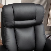 HOMCOM Swivel Recliner with Ottoman, PU Leather Reclining Chair with Footrest, for Living Room, Bedroom, Black(m-8)