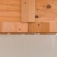 Outsunny 6' x 4' x 7' Polycarbonate Greenhouse, Walk-in Hot House Kit, Hobby Greenhouse with Lockable Door, Level 5 Wind Resistant Wooden Frame, Natural Wood(m-9)